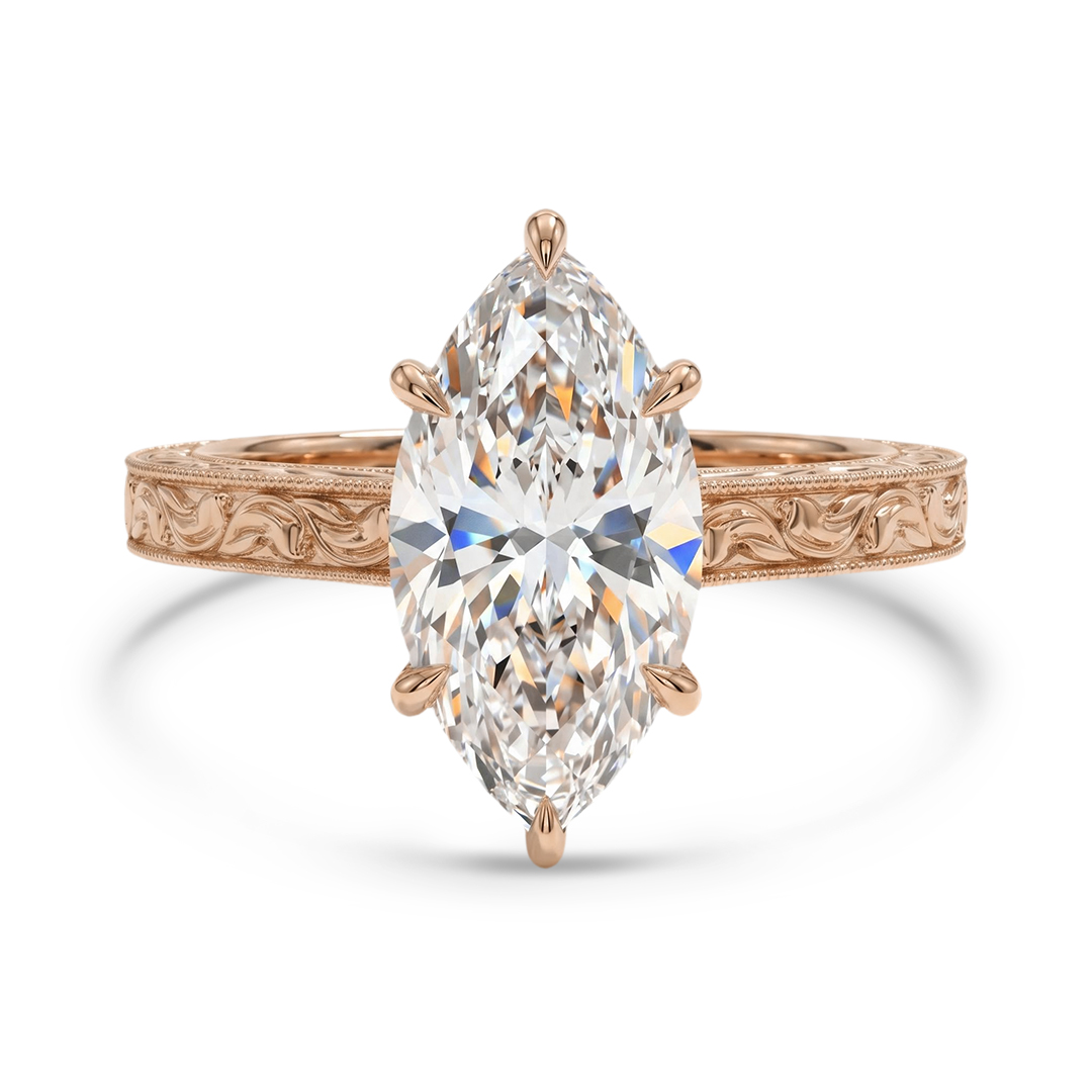 3.06CT Marquise Cut VVS Moissanite Vintage Engagement Ring 3.06CT Marquise Cut VVS Moissanite Vintage Engagement Ring