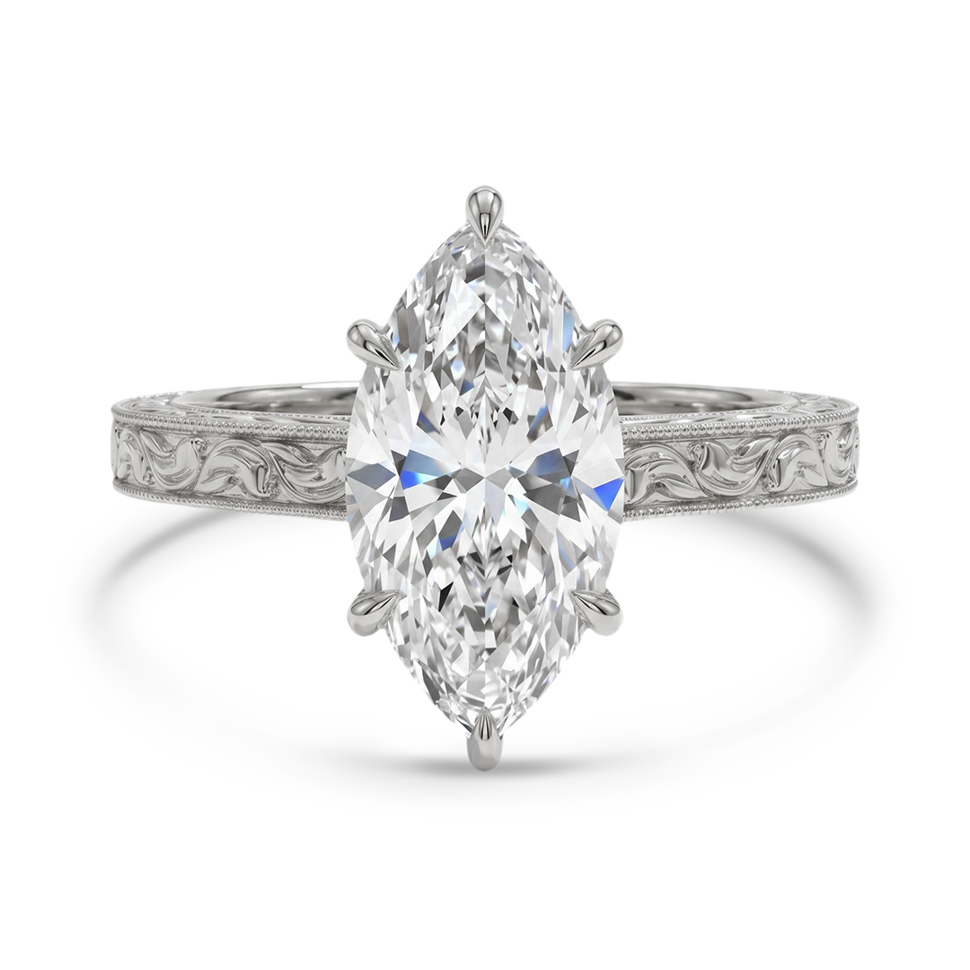 3.06CT Marquise Cut VVS Moissanite Vintage Engagement Ring 3.06CT Marquise Cut VVS Moissanite Vintage Engagement Ring