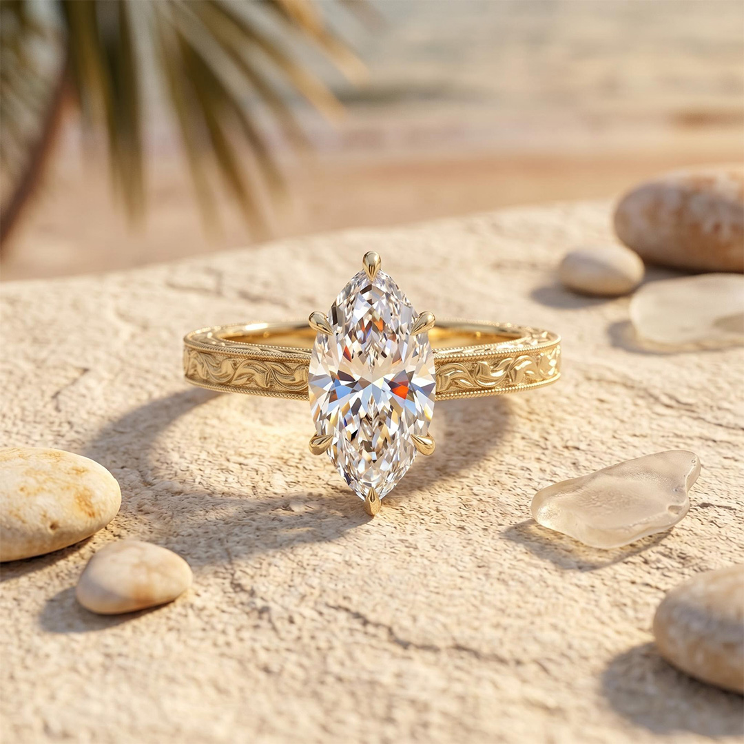 3.06CT Marquise Cut VVS Moissanite Vintage Engagement Ring 3.06CT Marquise Cut VVS Moissanite Vintage Engagement Ring