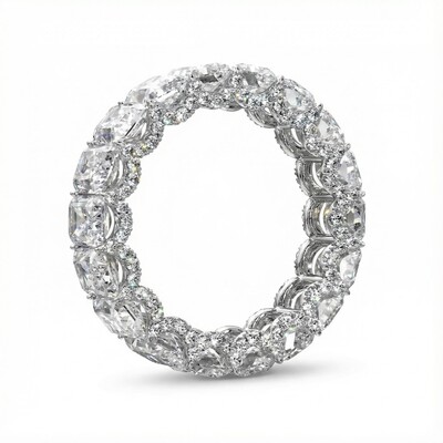Radiant Cut VVS Moissanite Pave Eternity Wedding Band