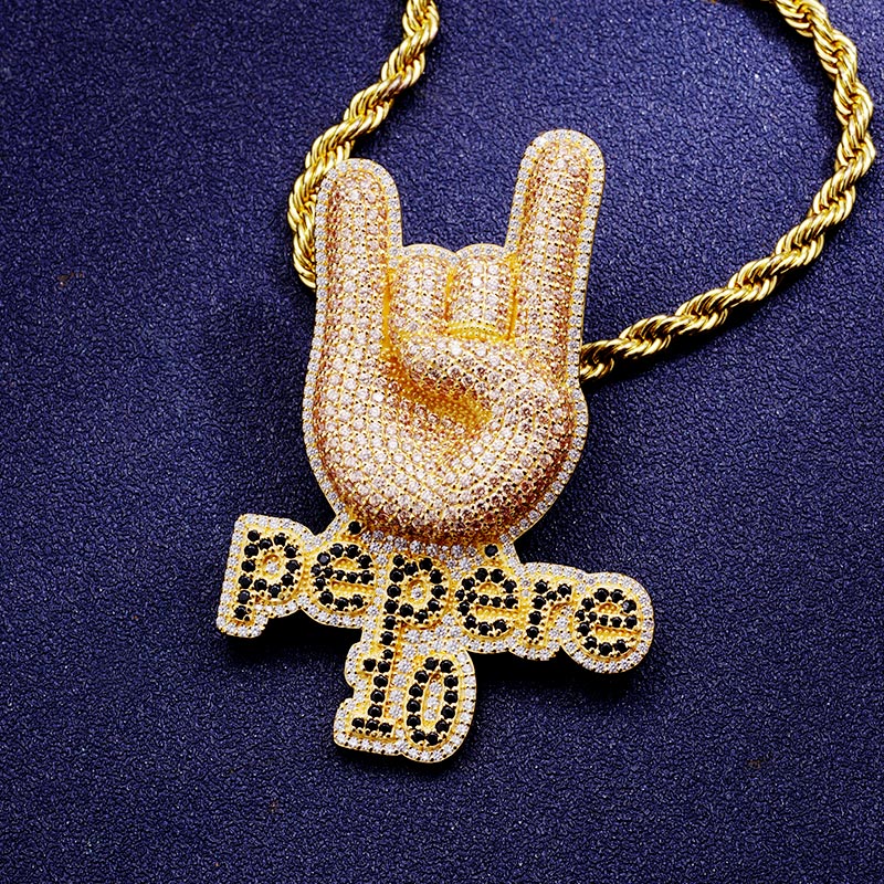 Custom S925 Iced Unique Hand & Letter Pendant Deposit