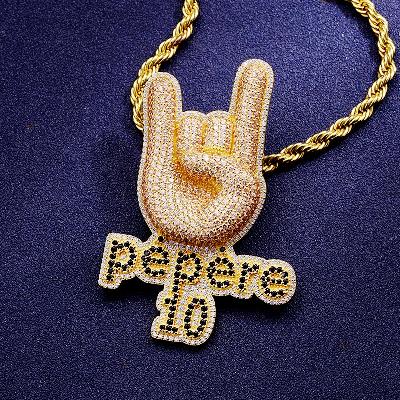 Custom S925 Iced Unique Hand & Letter Pendant Deposit