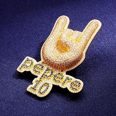 Custom S925 Iced Unique Hand & Letter Pendant Deposit