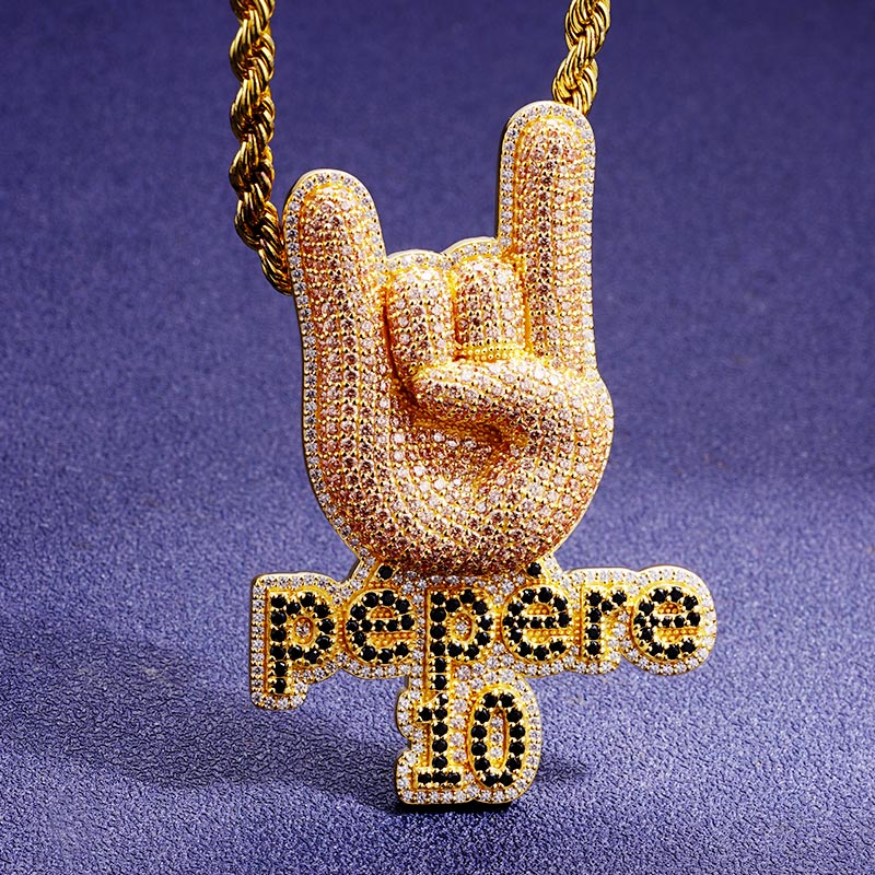 Custom S925 Iced Unique Hand & Letter Pendant Deposit