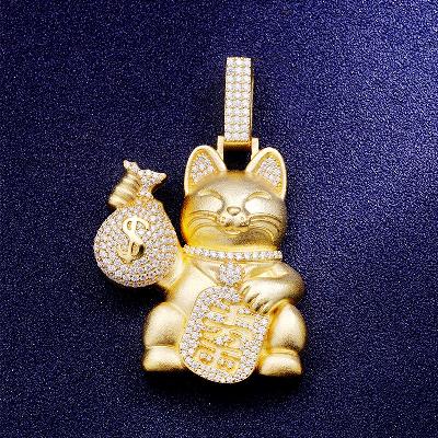 Custom S925 & VVS1 Moissanite Lucky Cat Pendant Deposit