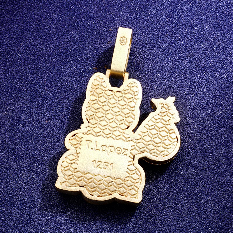 Custom S925 & VVS1 Moissanite Lucky Cat Pendant Deposit