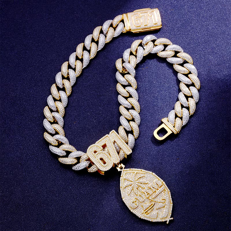 Custom S925 & VVS1 Moissanite 20mm Cuban Chain & Pendant Deposit