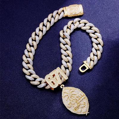 Custom S925 & VVS1 Moissanite 20mm Cuban Chain & Pendant Deposit