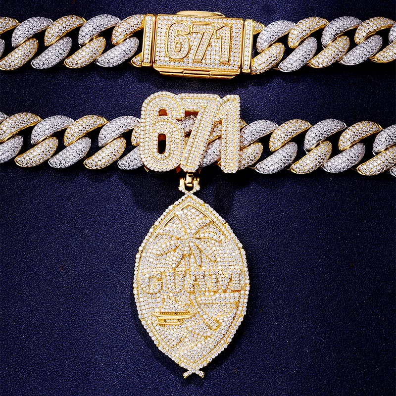 Custom S925 & VVS1 Moissanite 20mm Cuban Chain & Pendant Deposit