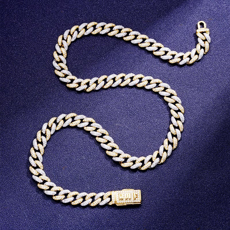 Custom S925 & VVS1 Moissanite 10mm Two Tone Cuban Chain Deposit