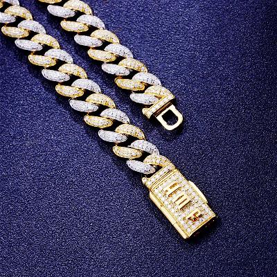Custom S925 & VVS1 Moissanite 10mm Two Tone Cuban Chain Deposit
