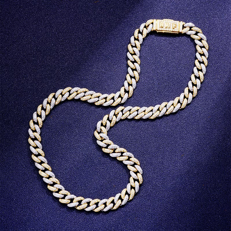 Custom S925 & VVS1 Moissanite 10mm Two Tone Cuban Chain Deposit