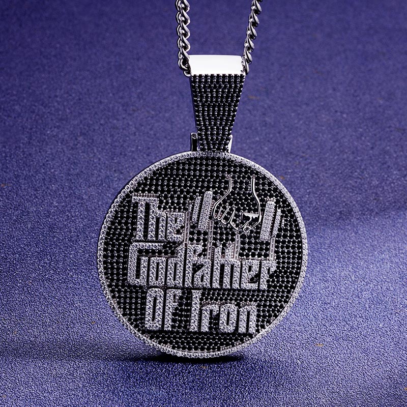 Custom S925 Iced Unique Round Letter Pendant Deposit