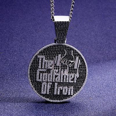 Custom S925 Iced Unique Round Letter Pendant Deposit