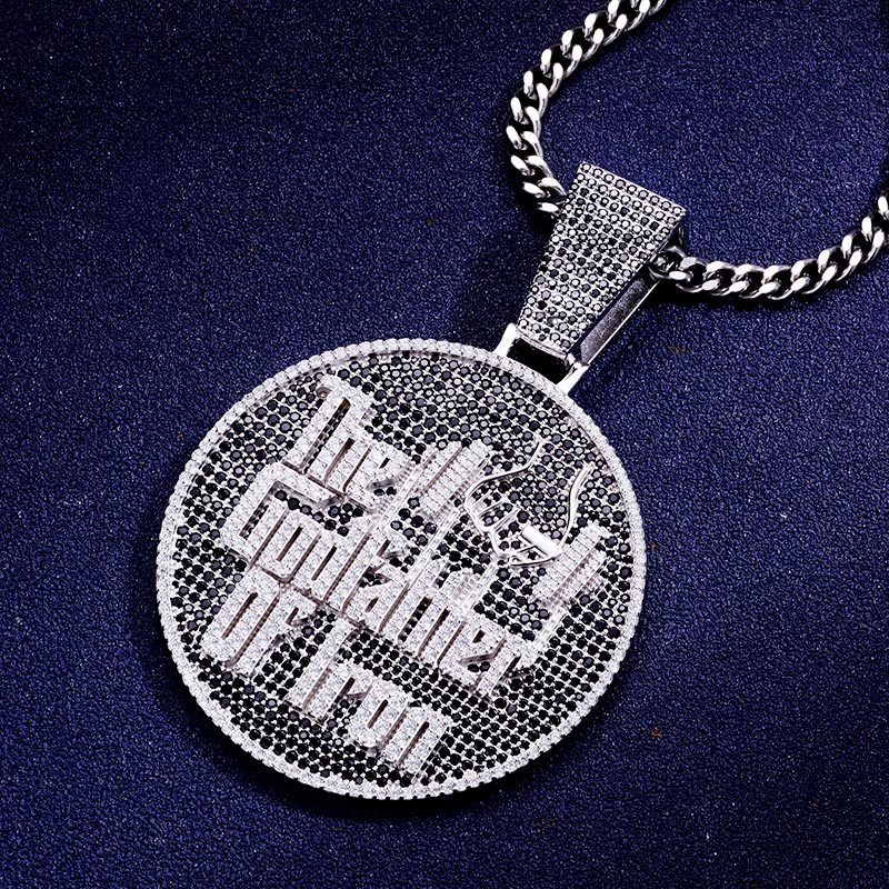Custom S925 Iced Unique Round Letter Pendant Deposit
