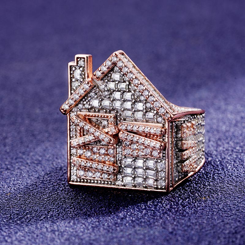 Custom S925 & VVS1 Baguette Moissanite Trap House Ring Deposit