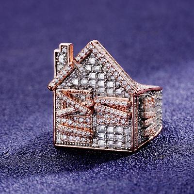 Custom S925 & VVS1 Baguette Moissanite Trap House Ring Deposit