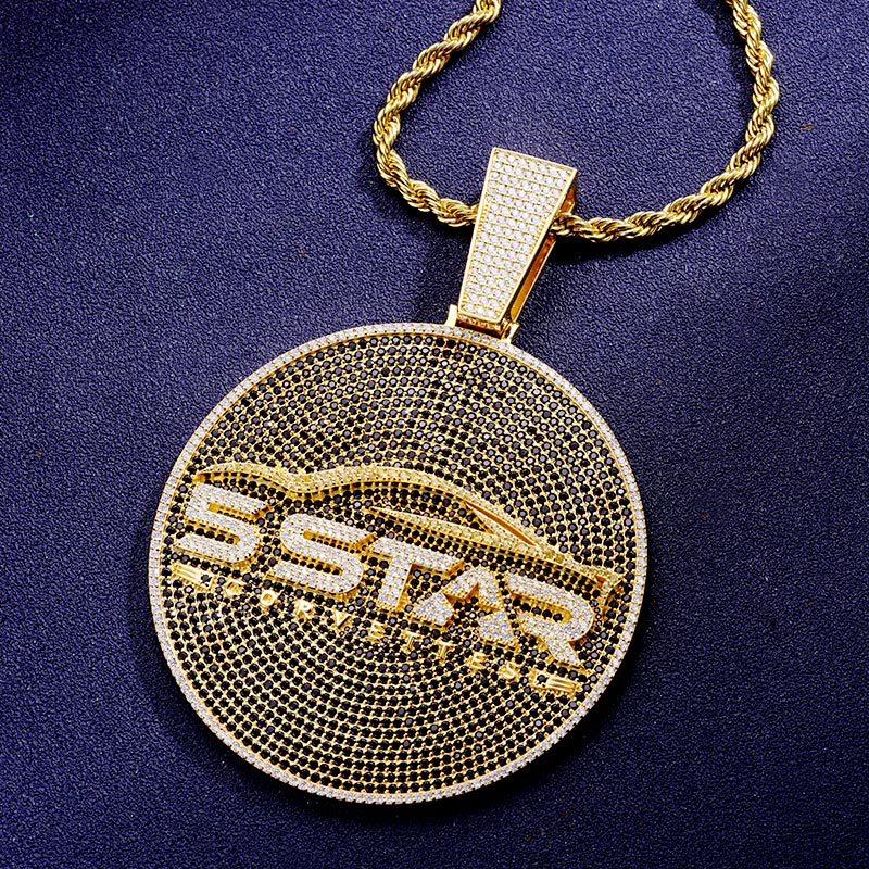 Custom S925 Iced Unique Round Letter Pendant Deposit