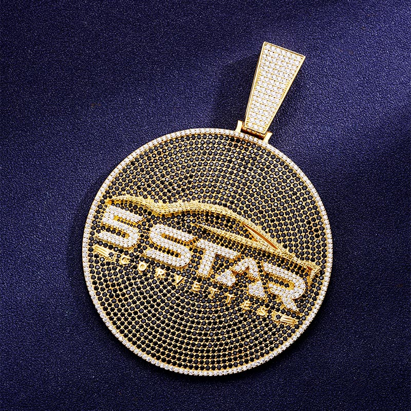 Custom S925 Iced Unique Round Letter Pendant Deposit