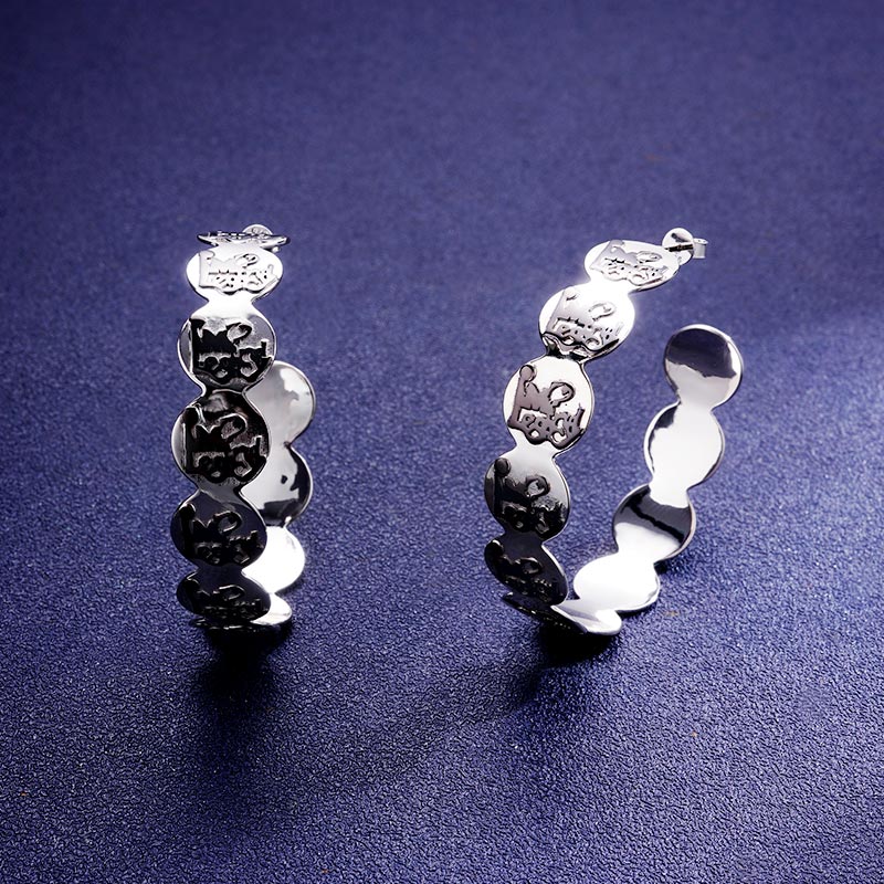 Custom S925 Unique Enamel Hoop Earrings Deposit