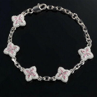 Iced Out 14mm Four Leaf Clover Bracelet