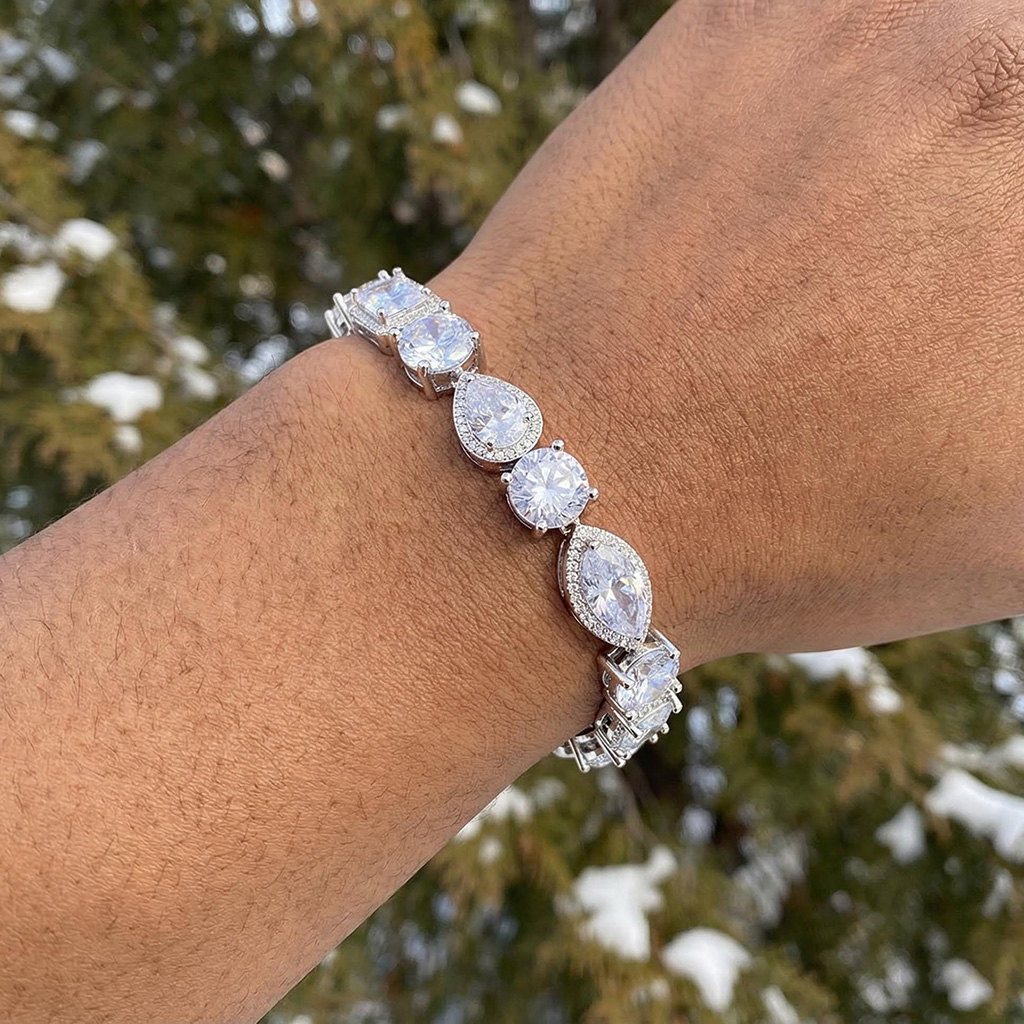 10mm Iced Out Multi Shaped Diamond Bracelet