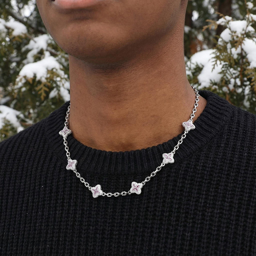 Iced Out 14mm Four Leaf Clover Chain Iced Out 14mm Four Leaf Clover Chain