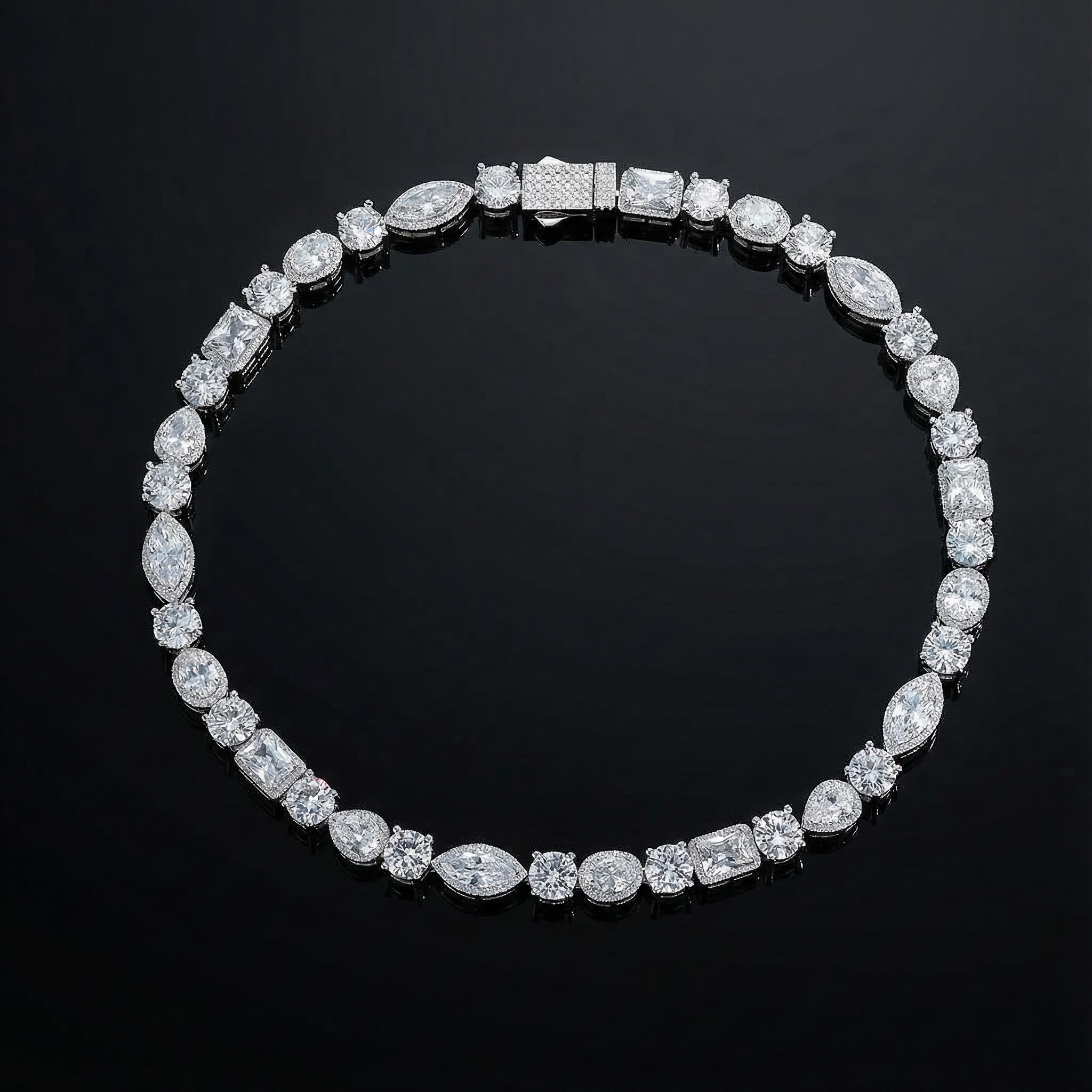 10mm Iced Out Multi Shaped Diamond Chain