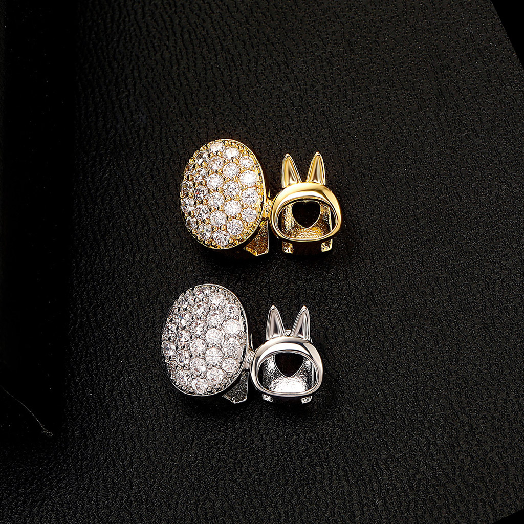 Iced Out Bunny-Ear Double Grillz Iced Out Bunny-Ear Double Grillz