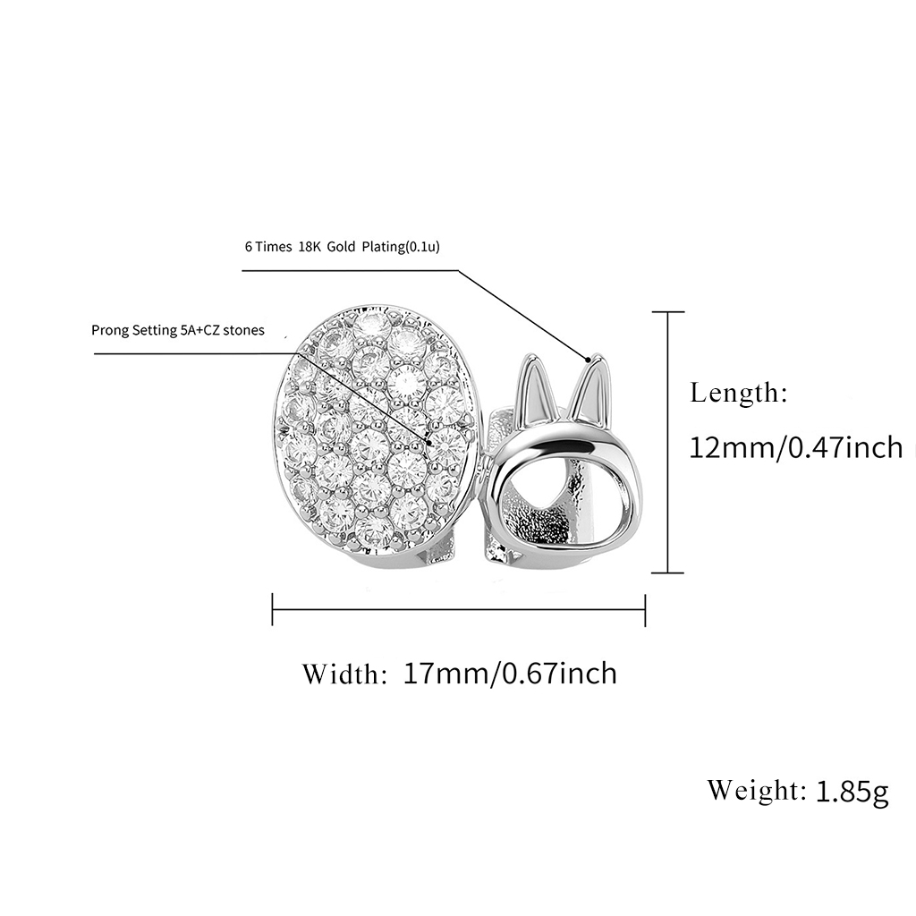 Iced Out Bunny-Ear Double Grillz Iced Out Bunny-Ear Double Grillz