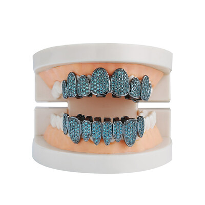 Iced Out Jade Green Diamond Grillz Set