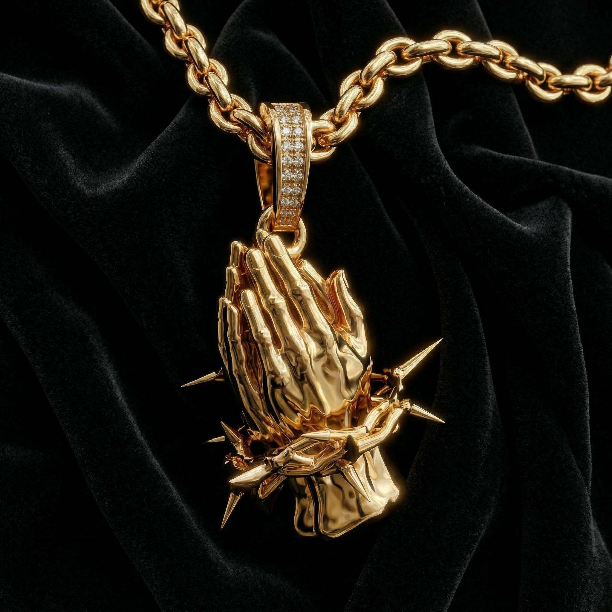 Praying Hands Thorn Pendant