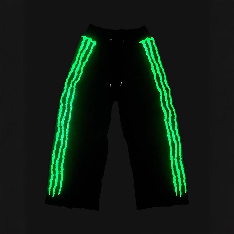 Glow-in-the-Dark Wolf Paw Casual Pants