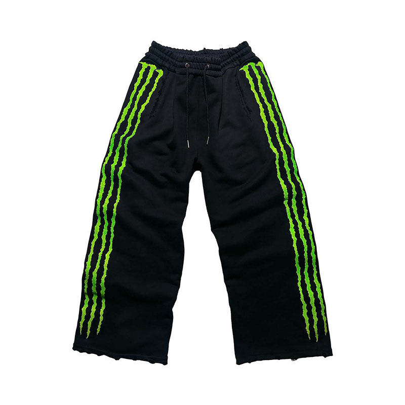 Glow-in-the-Dark Wolf Paw Casual Pants