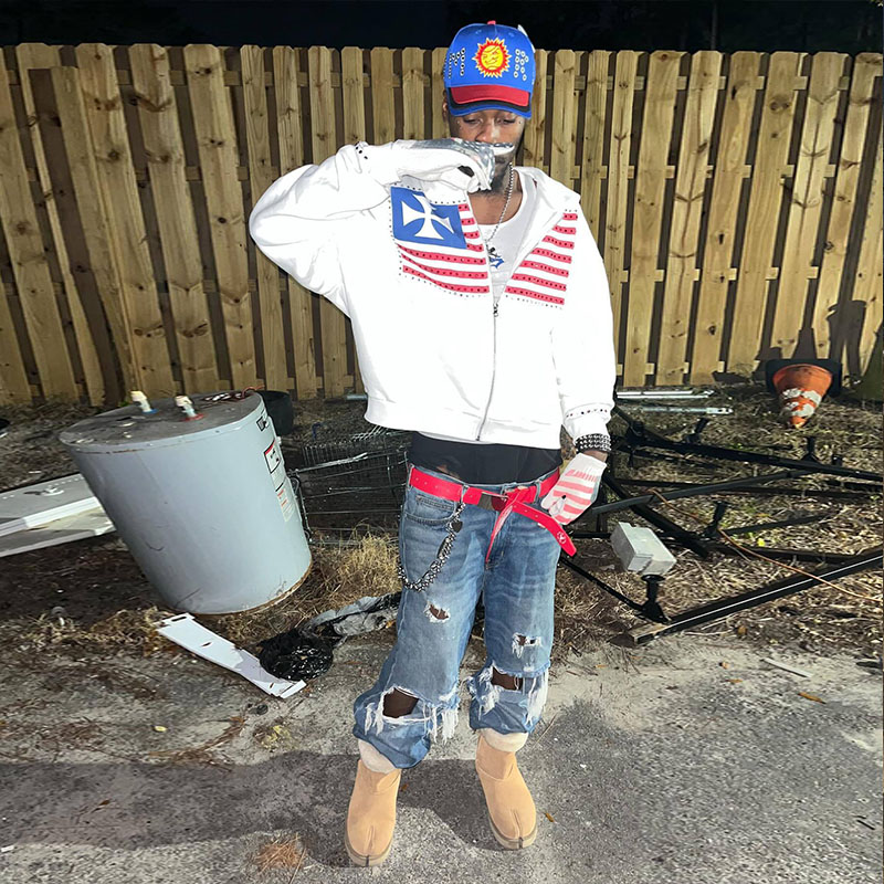 Y2K Flag Print Zip Hoodie Y2K Flag Print Zip Hoodie