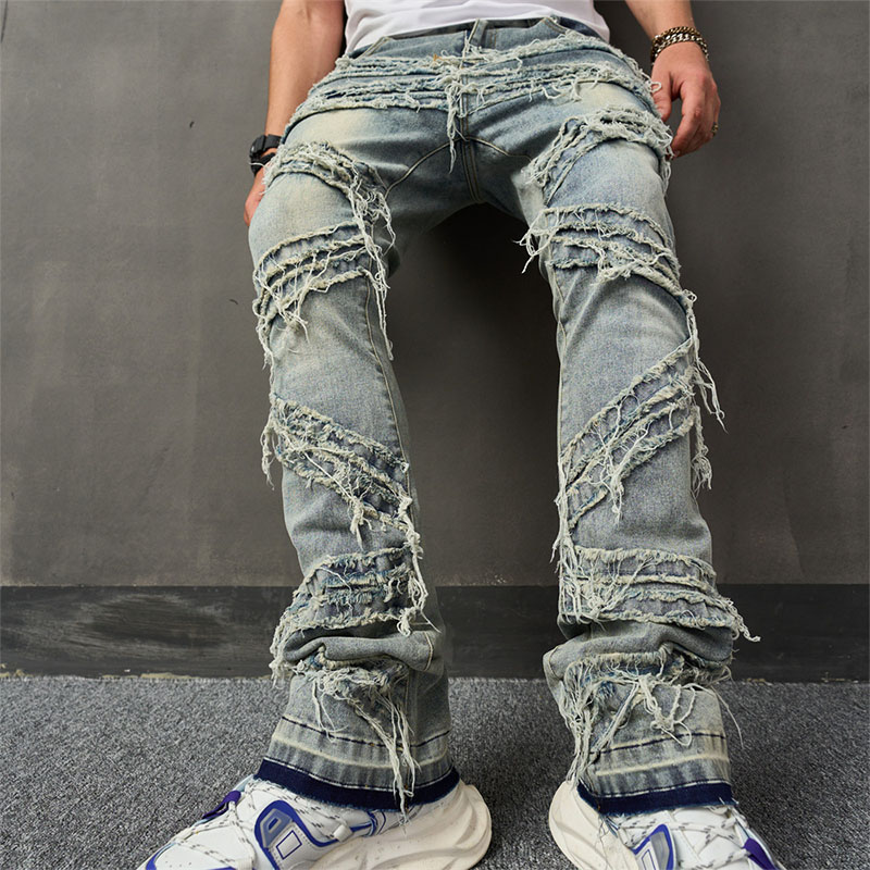 Street Aged Spliced Skinny Jeans