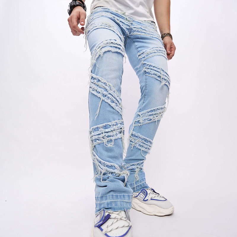 Street Aged Spliced Skinny Jeans