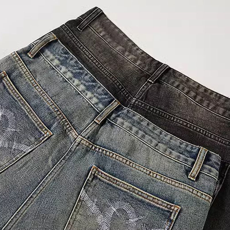 Y2K Patchwork Embroidered Camouflage Trousers