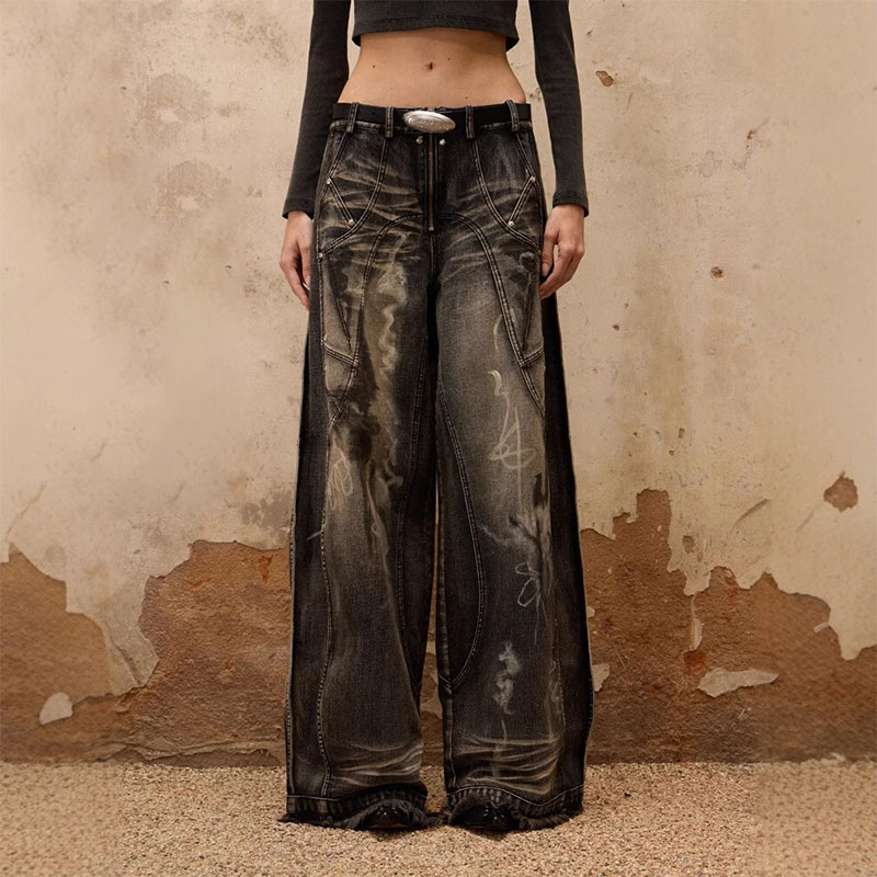 Vintage Messy Trace Graffiti Jeans