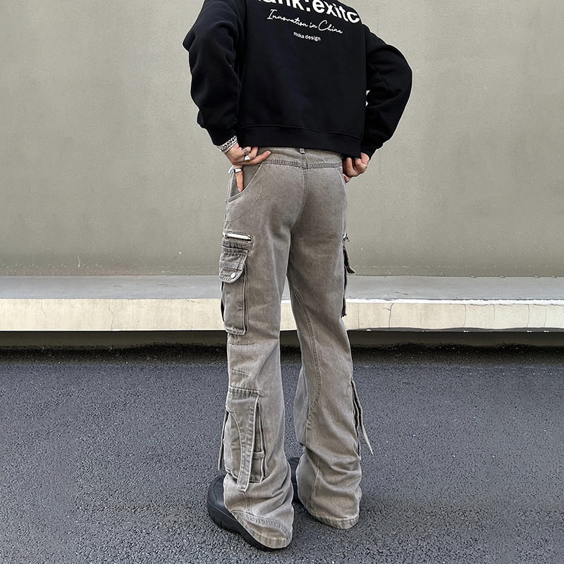 Multi-Pocket Micro Raglan Workwear Jeans