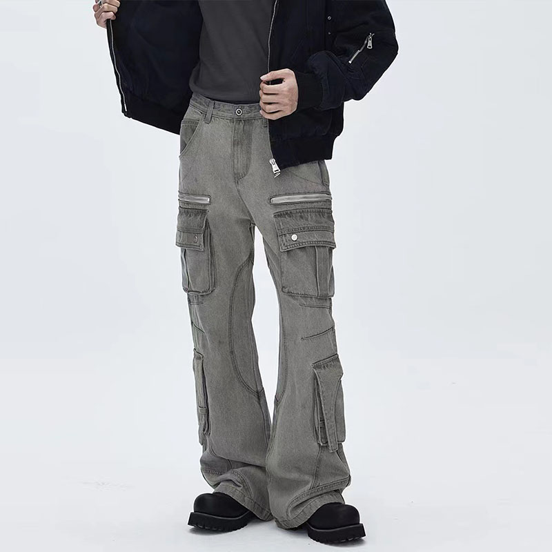 Multi-Pocket Micro Raglan Workwear Jeans