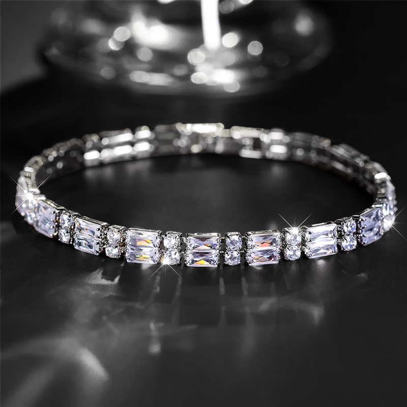 Iced Baguette & Round Cut Double Row 10mm Tennis Bracelet