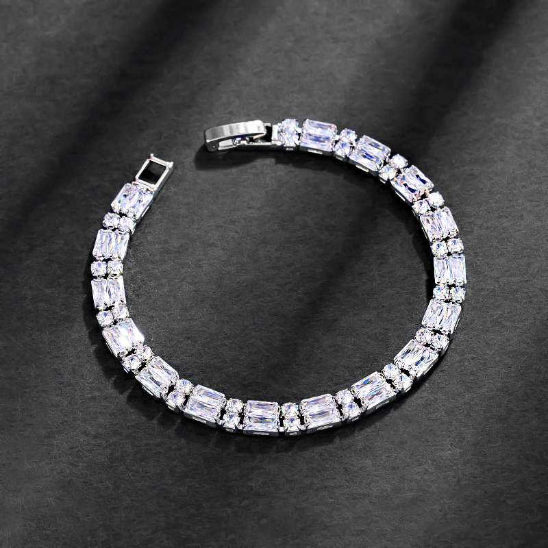 Iced Baguette & Round Cut Double Row 10mm Tennis Bracelet