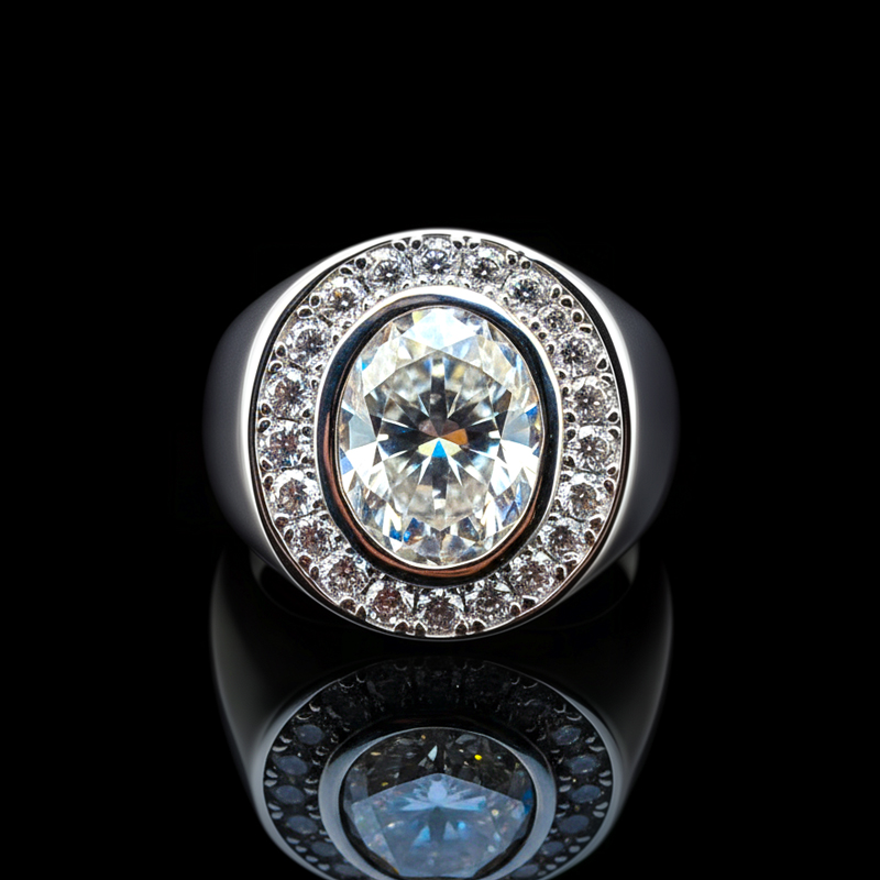925S & VVS Moissanite Oval Cut Ring