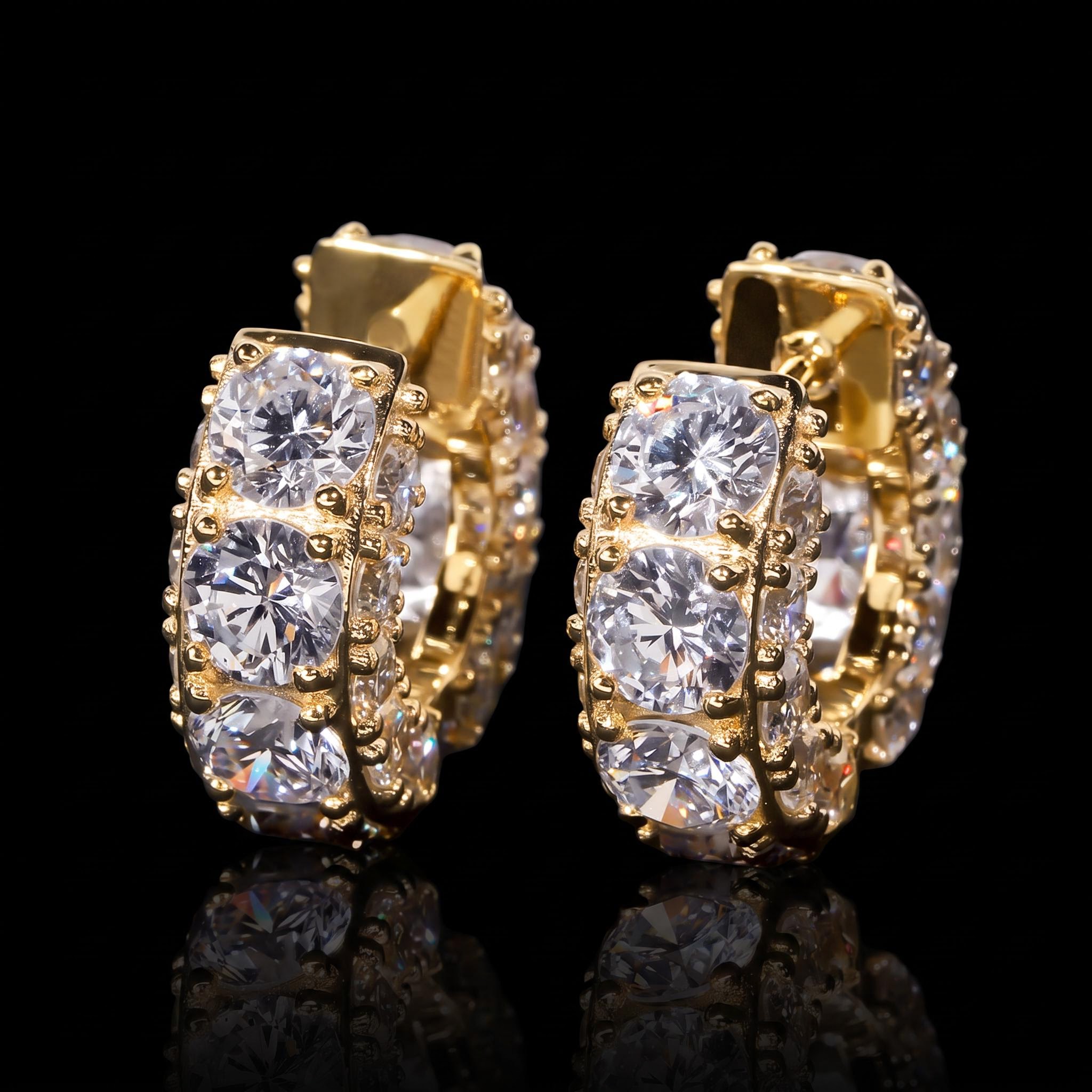 925 Silver & VVS1 Moissanite Hoop Earrings In White Gold 925 Silver & VVS1 Moissanite Hoop Earrings In White Gold
