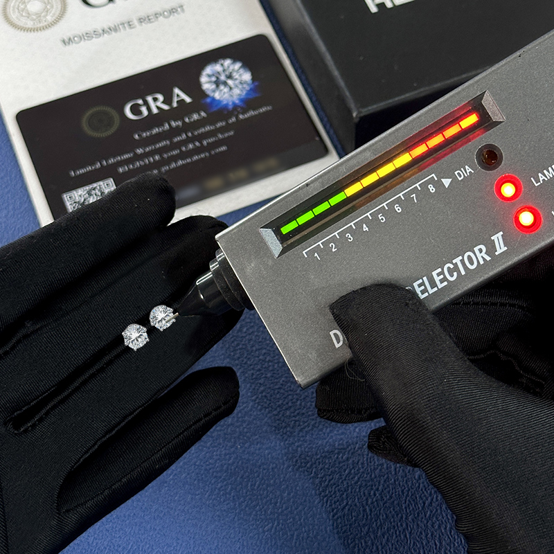 925S & VVS Moissanite 6-prong Stud Earrings with Crown Basket