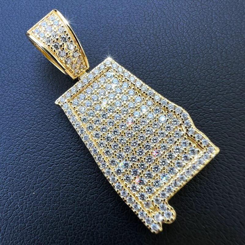 Iced U.S. State Shape Pendant Iced U.S. State Shape Pendant