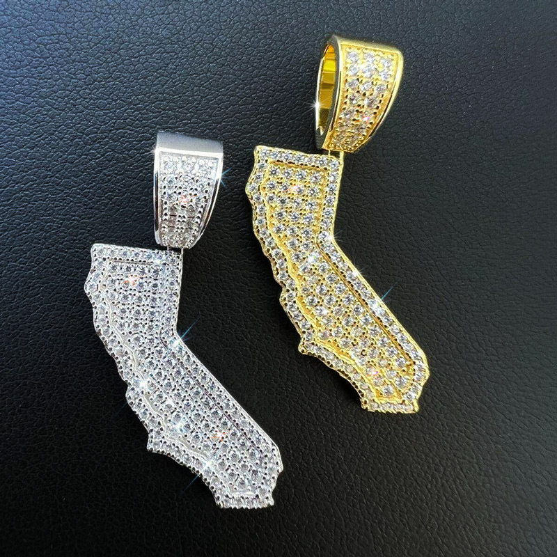 Iced U.S. State Shape Pendant Iced U.S. State Shape Pendant