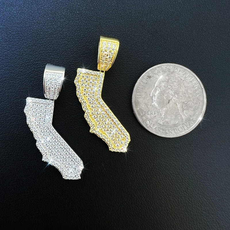 Iced U.S. State Shape Pendant Iced U.S. State Shape Pendant