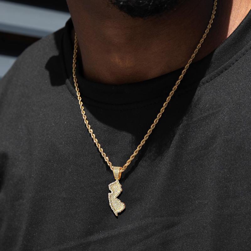 Iced U.S. State Shape Pendant Iced U.S. State Shape Pendant